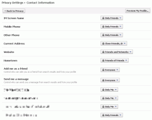 facebook contact privacy